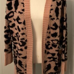 Debut Beige and Black Animal Print Cardigan